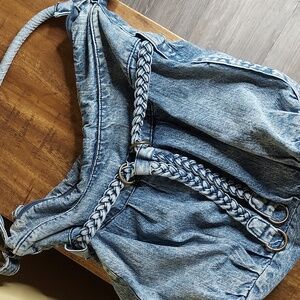 Vintage Denim Shoulder Bag - very roomy